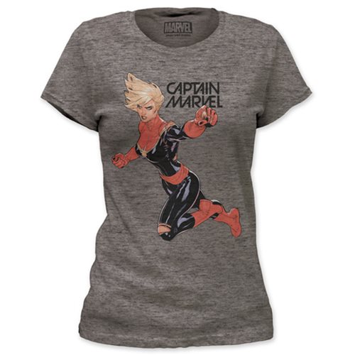 Captain Marvel Fight Gray T-Shirt